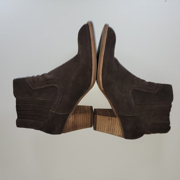 Dolce Vita Women's Leather Chunky Block Heel Riding Ankle Booties Brown Size 8.5 - Picture 5 of 8